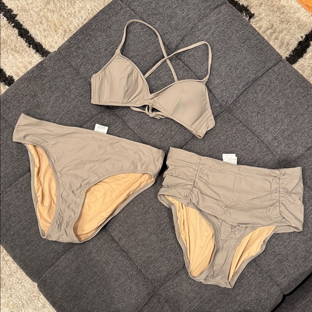 EUC JCrew Clay 3-Pc Bikini Set szS / szM